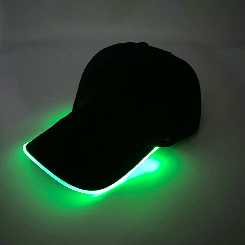 Trendy Light Up Glowing Baseball Hat LED Luminous Hip Hop Rap Cap DJ Dance NightClub Bar Party Props Neon Hiphop Hat Supplies