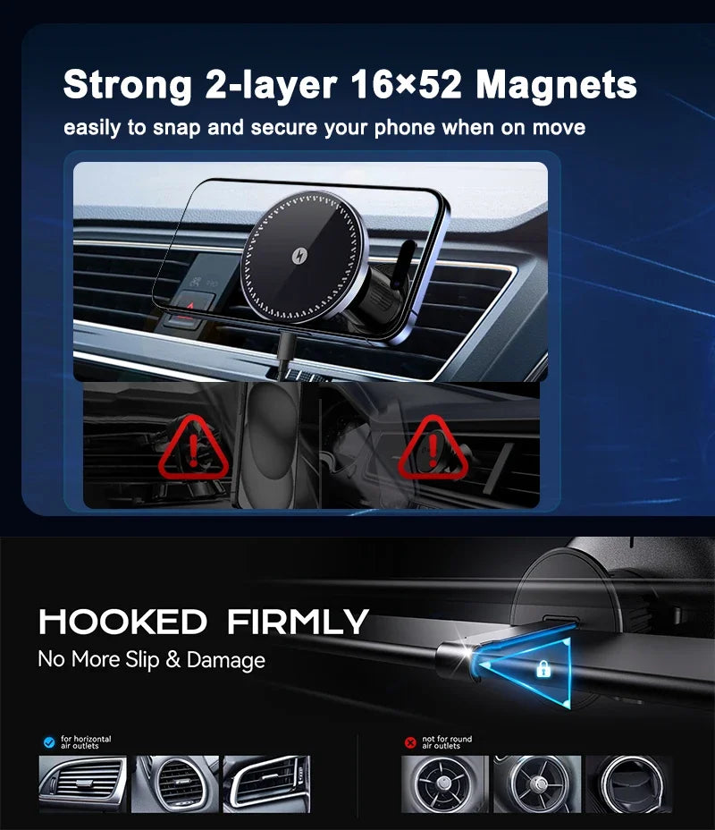 Strong Magnetic Wireless Car Phone Charger Adapter 15W