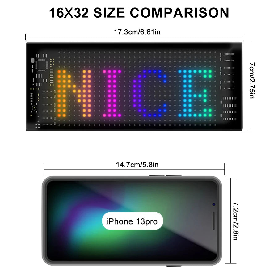 Car LED Sign Bluetooth APP LED Matrix Pixel Panel Night Light DIY Programmable Flexible LED Display For Car Store Hotel Bar