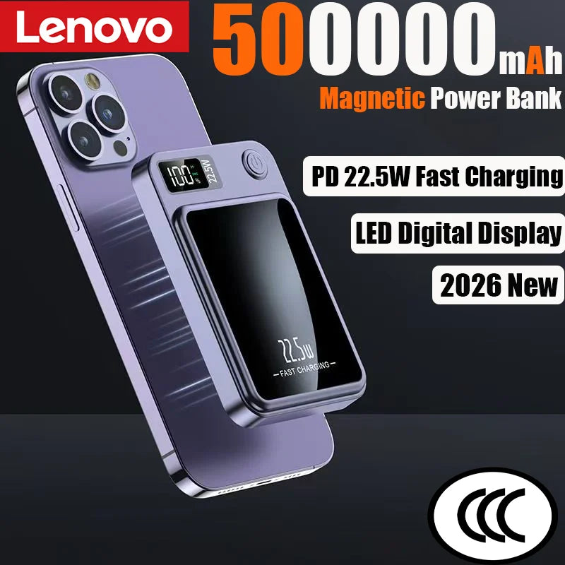 Lenovo Wireless Magnetic Power Bank 500000mAh