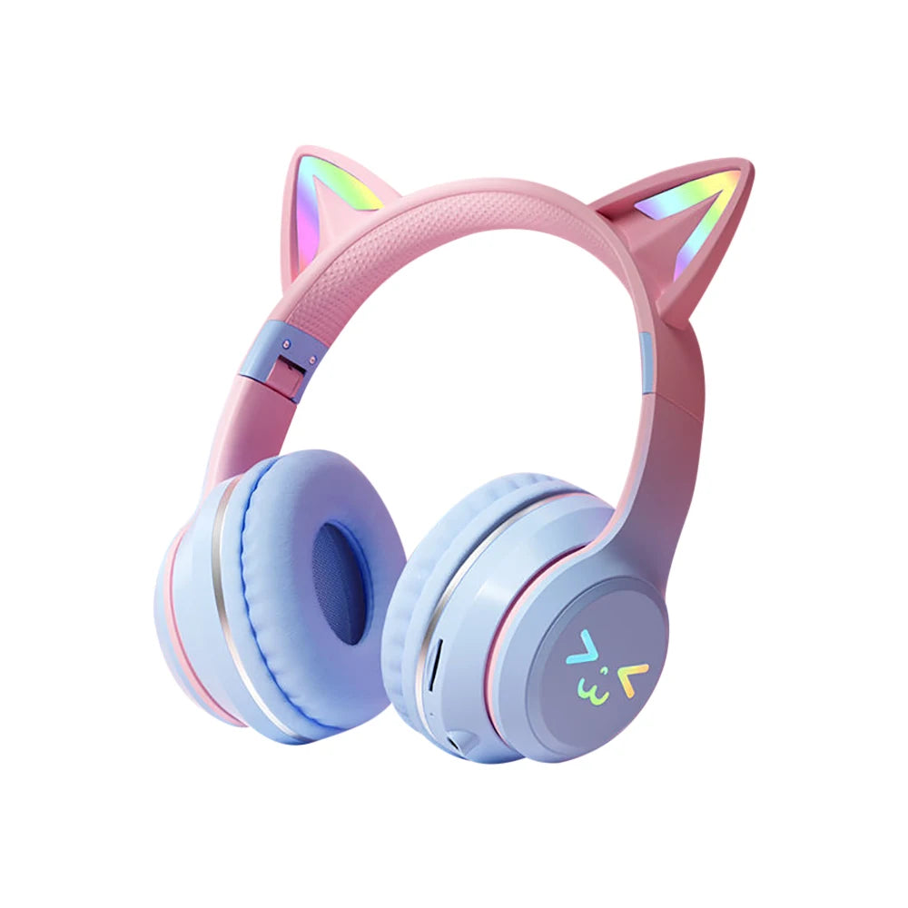 Cute Cat Ear Bluetooth Earphones with microphone
