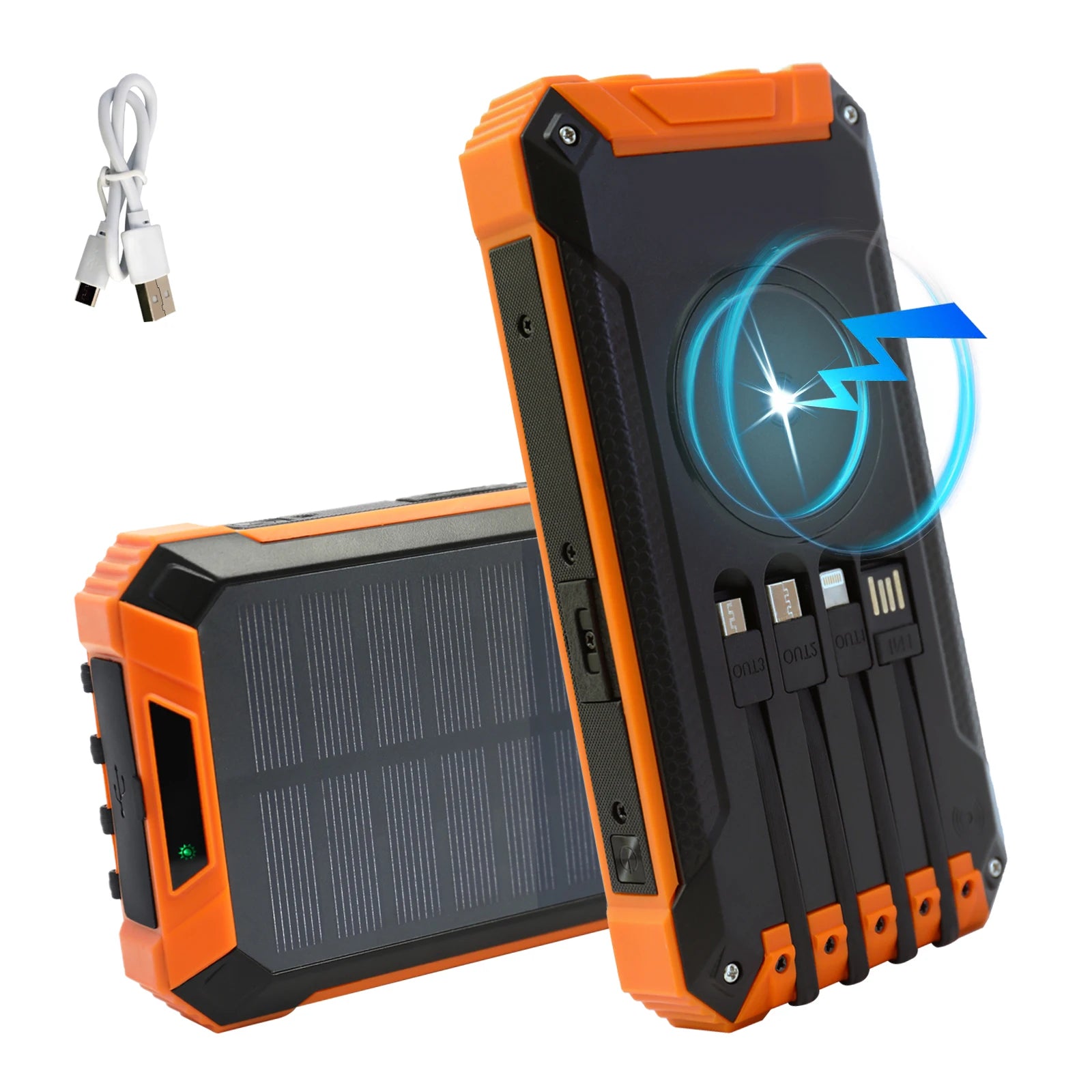 20000mAh Portable Solar Power Bank Wireless Charging 18W
