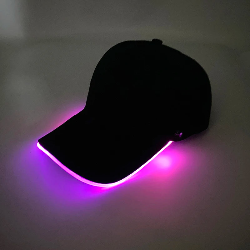 Trendy Light Up Glowing Baseball Hat LED Luminous Hip Hop Rap Cap DJ Dance NightClub Bar Party Props Neon Hiphop Hat Supplies